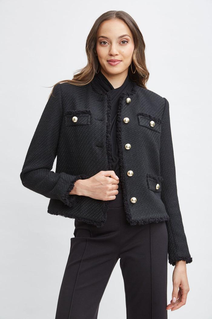 elie tahari T-Tahari Tweed Jacket BLACK