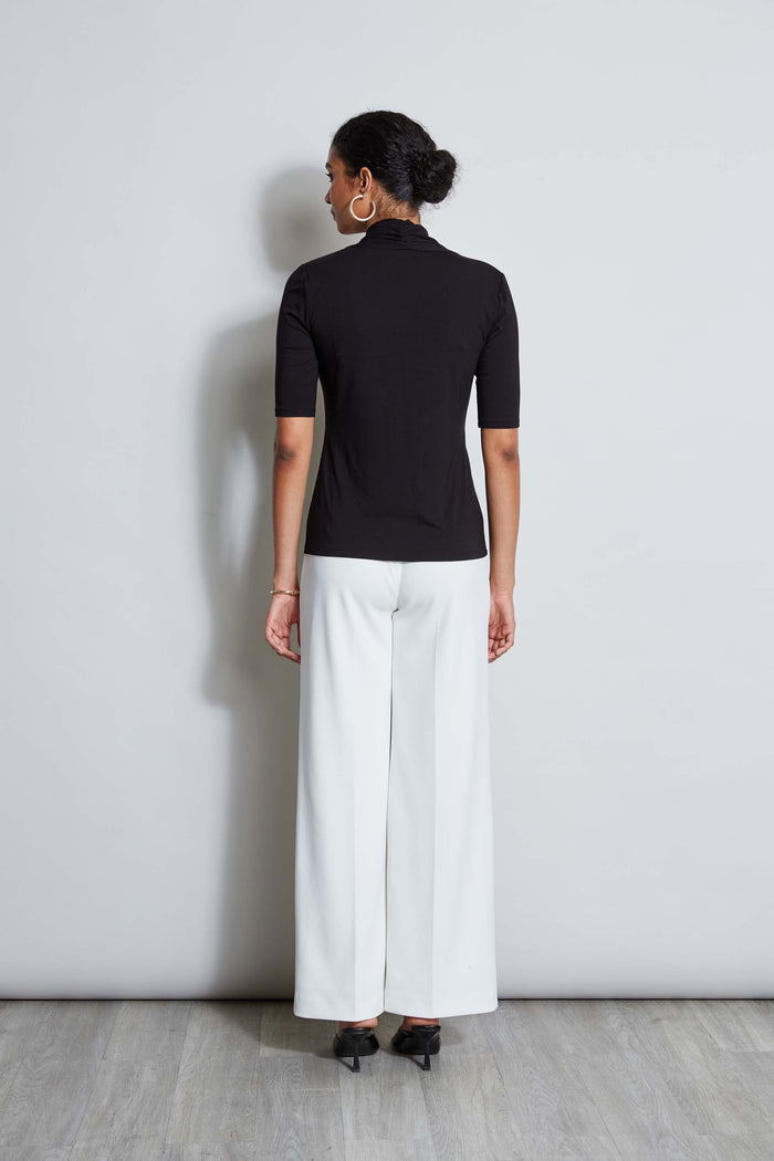 Elie Tahari T-Tahari Twist Front Knit BLACK