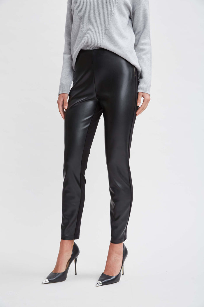 Elie Tahari T-Tahari Vegan Leather Legging BLACK