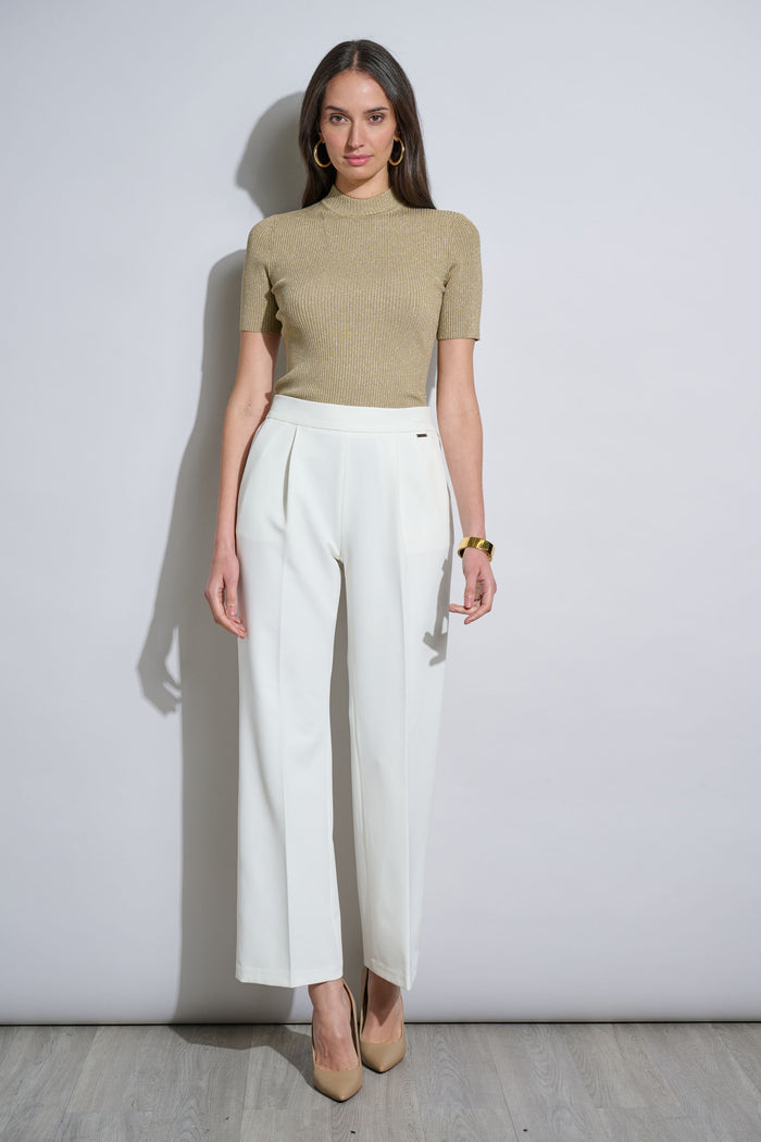 Elie Tahari T-Tahari Wide Leg Pant WHITE STAR