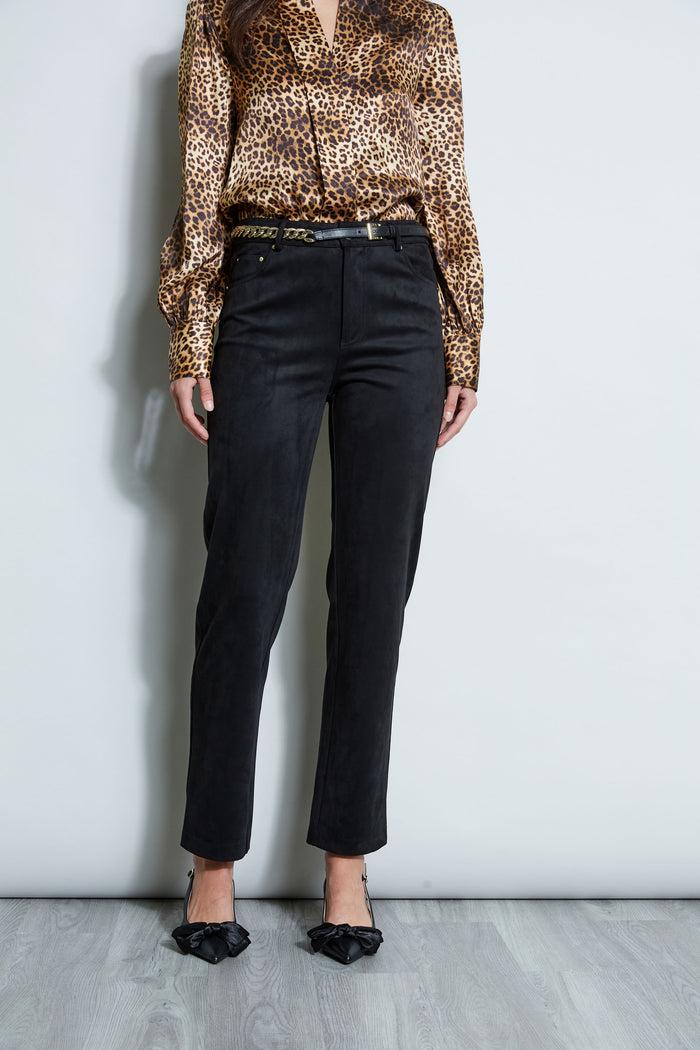 elie tahari Vegan Suede Pant NOIR