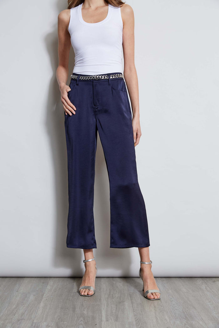 elie tahari Washed Satin Fluid Pant STARGAZER