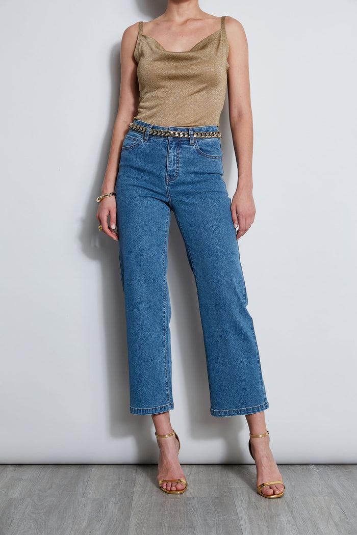 elie tahari Wide Leg Jean MEDIUM WASH