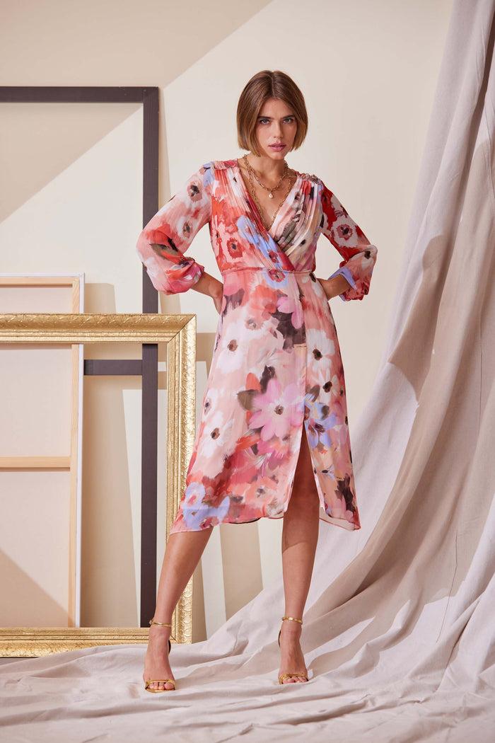 Elie Tahari Wintergarden Floral Dress MULTI