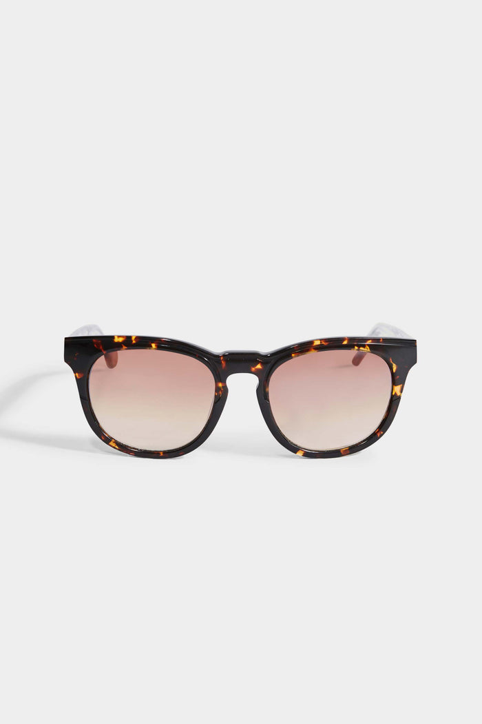 elie tahari Round Acetate Sunglasses TOIRTOISE CLEAR