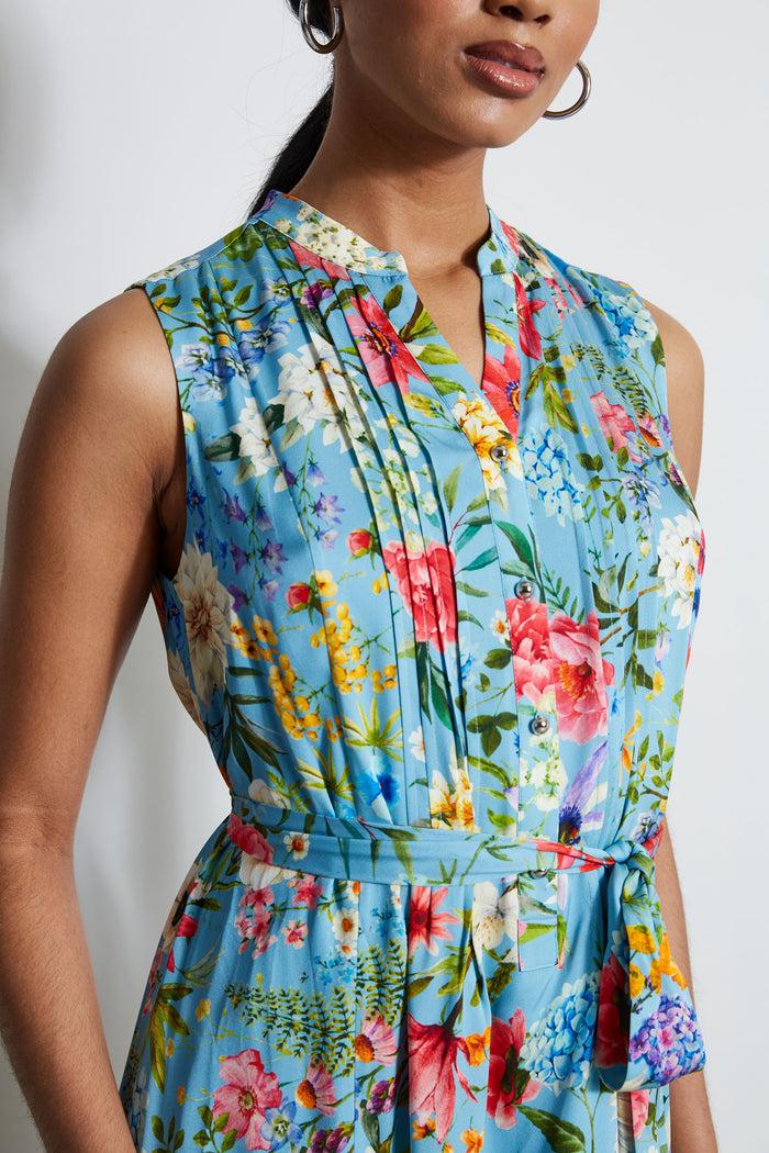 Elie Tahari Silk Wild Meadow Shirt Dress WILD MEADOW PRINT