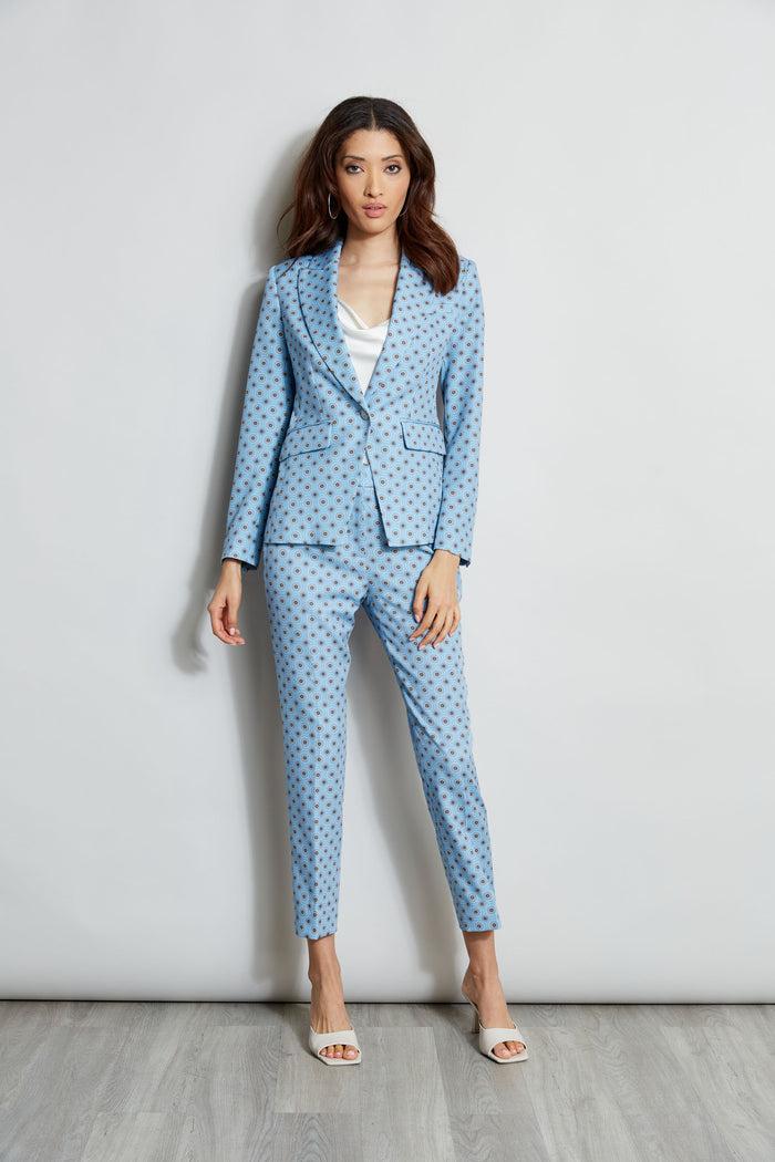 Elie Tahari Sun Print Single Button Blazer SUN BLUE PRINT