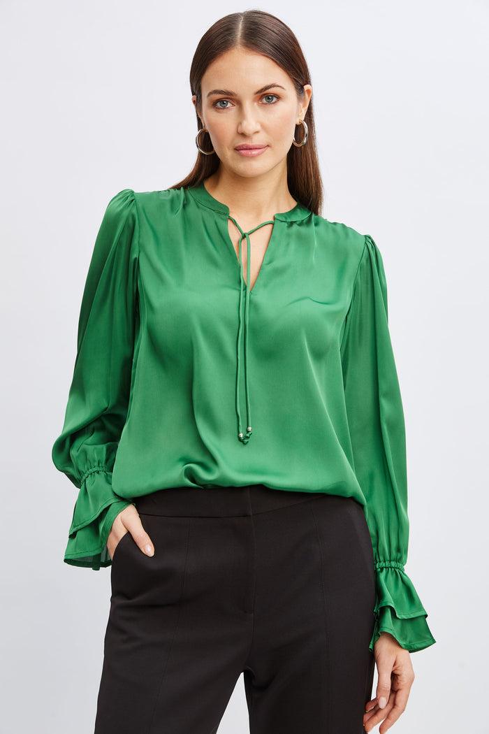 elie tahari T-Tahari Airflow Tie Shirt GARDEN GROVE