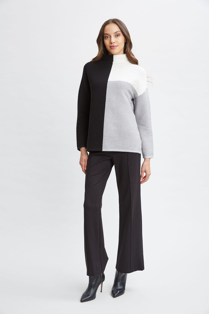 Elie Tahari T-Tahari Colorblock Sweater GREY HEATHER COMBO