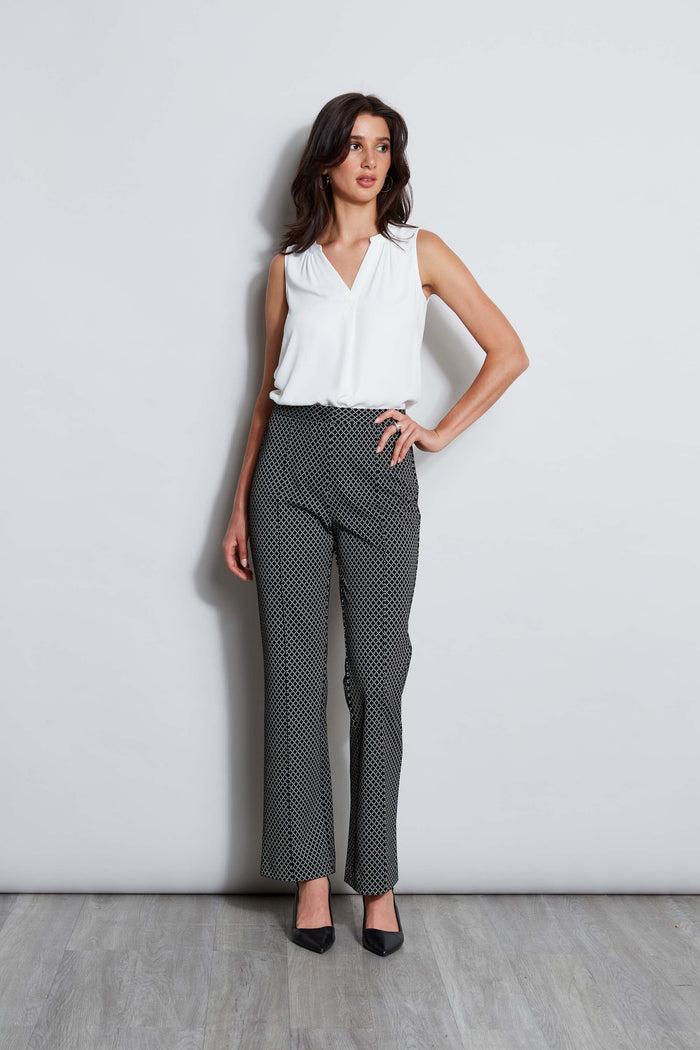 Elie Tahari T-Tahari Deco Diamond Pant BLK/PALE PLATINUM DIAMOND