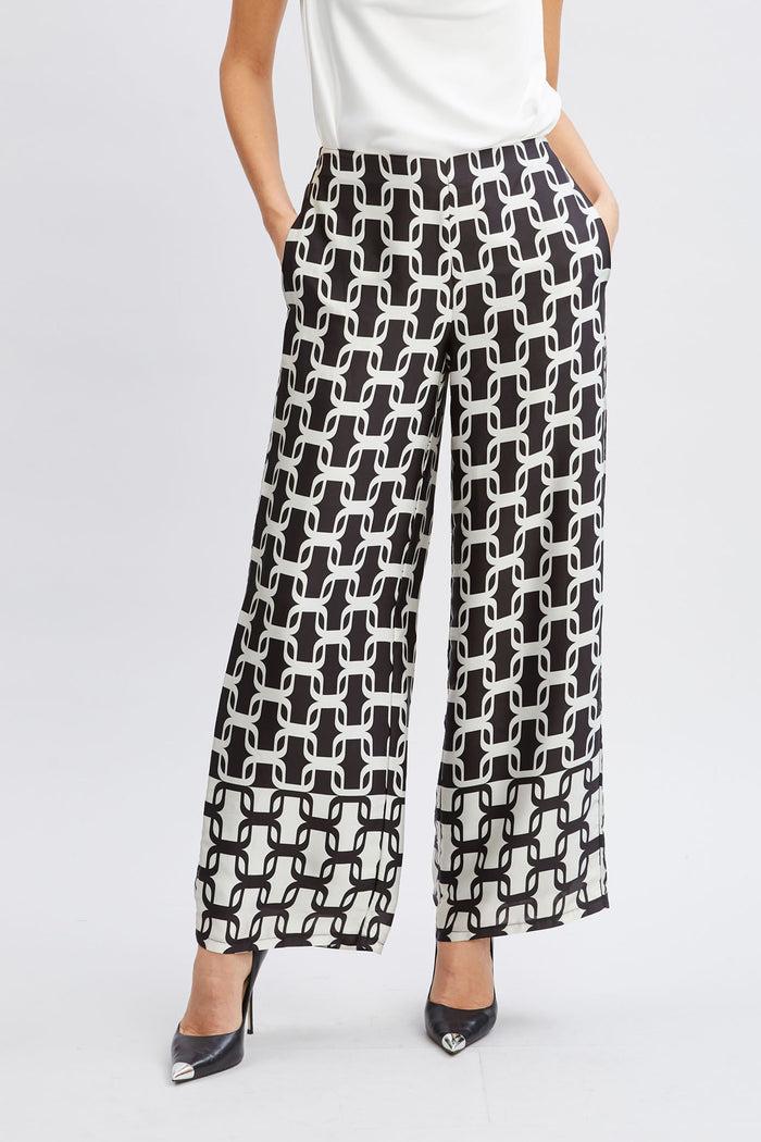 elie tahari T-Tahari Geometric Chain Pant LONDON CHAIN PRINT