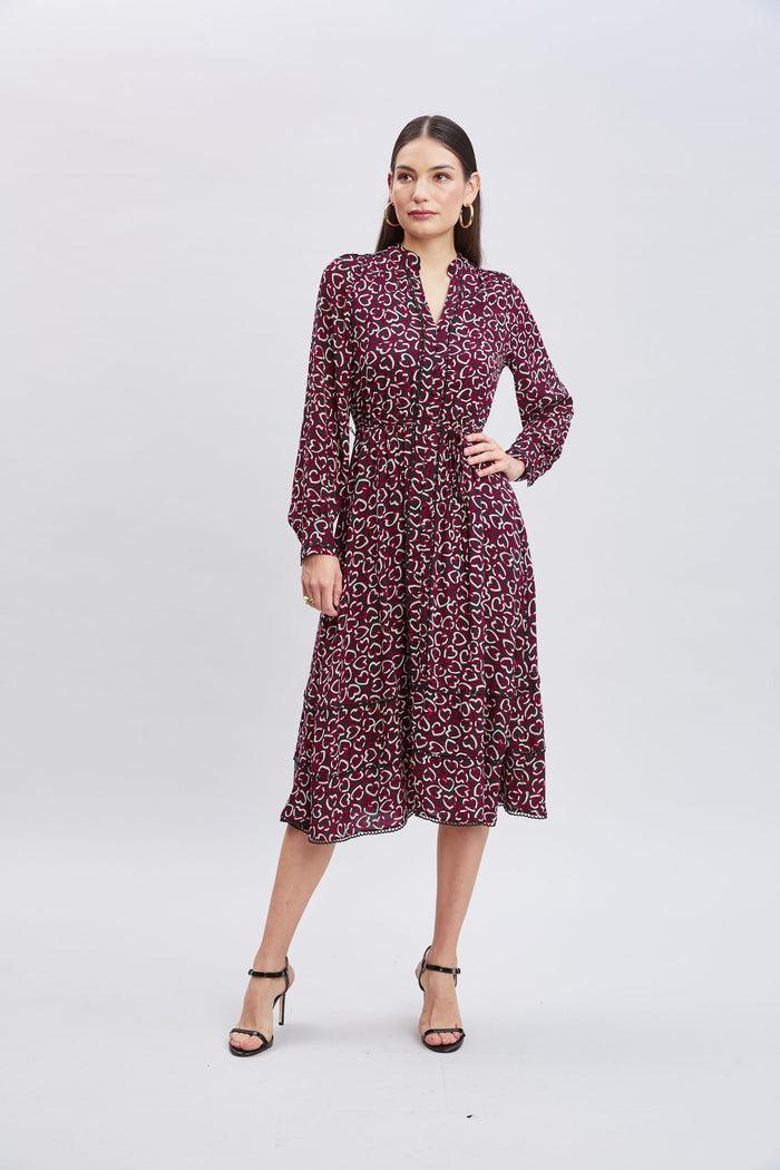 elie tahari T-Tahari Heart Link Dress HEART LINK PRINT