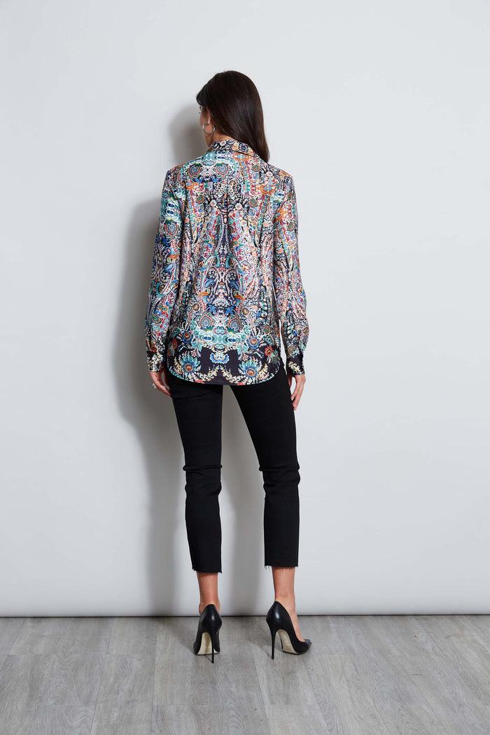 Elie Tahari T-Tahari Royal Garden Button Down Shirt ROYAL GARDEN