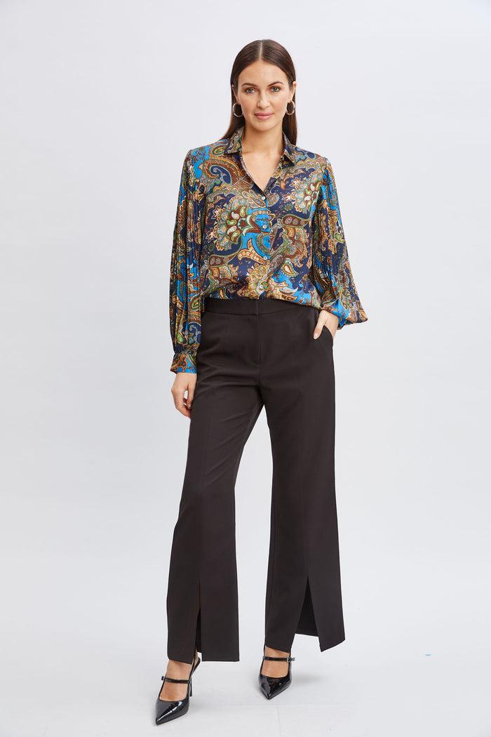 Elie Tahari T-Tahari Royal Paisley Button Down ROYAL PAISLEY PRINT