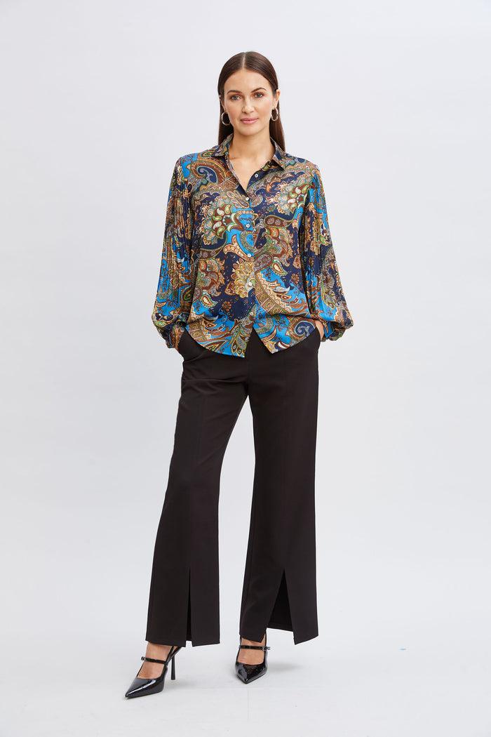 Elie Tahari T-Tahari Royal Paisley Button Down ROYAL PAISLEY PRINT