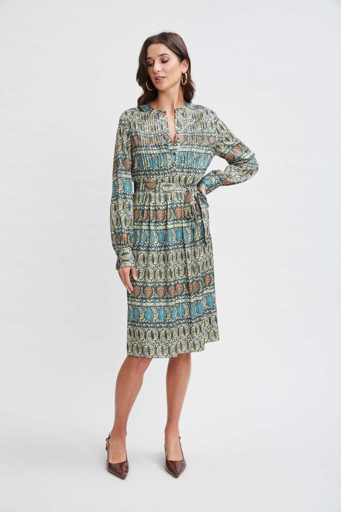 Elie Tahari T-Tahari Taj Stripe Print Dress TAJ STRIPE