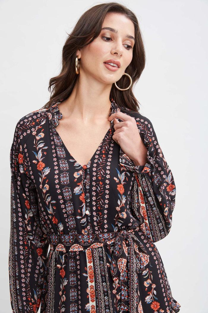 Elie Tahari T-Tahari Tiered Garden Dress SPANISH GARDEN