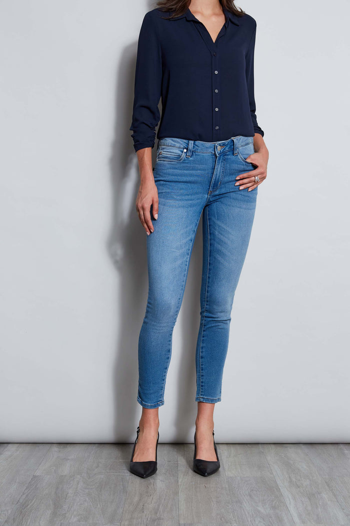 elie tahari Tahari 28" Skinny Denim Jeans GLACIER WASH