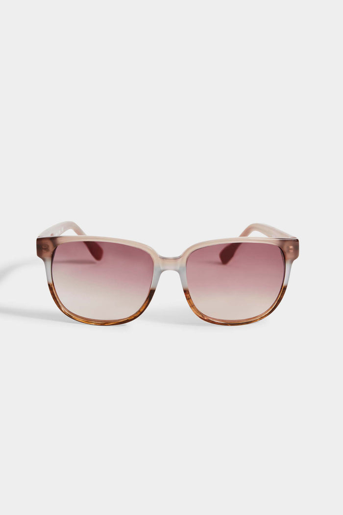 elie tahari Two Tone Rectangular Sunglasses BROWN GREY