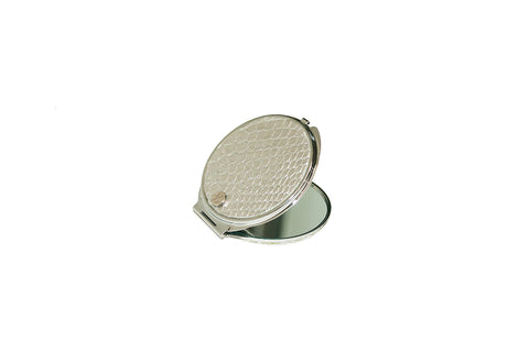elisabeth weinstock Anatolia Compact Mirror Circle Shaped Silver Snakeskin elisabeth weinstock Anatolia Compact Mirror Circle Shaped Silver Snakeskin