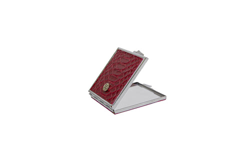 elisabeth weinstock Anatolia Compact Mirror Square Shaped Cherry Glazed Snakeskin