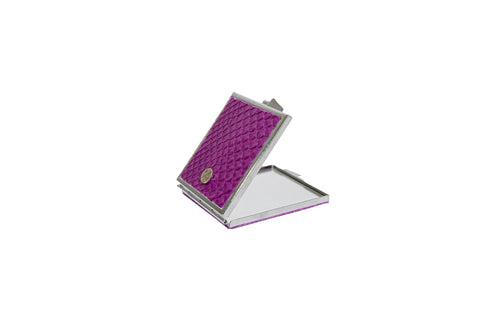 elisabeth weinstock Anatolia Compact Mirror Square Shaped Fuschia Matte Snakeskin
