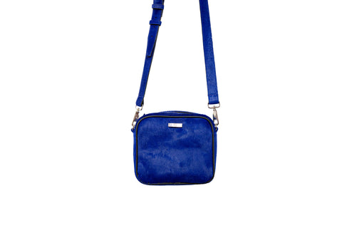 elisabeth weinstock Ankara Mini Cross-Body Blue Calf Hair
