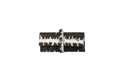 elisabeth weinstock Brussels Travel Jewelry Roll Black/White Starburst Whipsnake