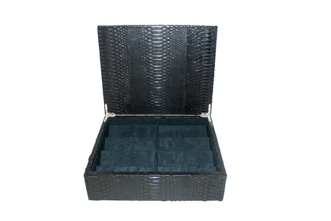 elisabeth weinstock Cannes Sunglasses Case Black Snakeskin