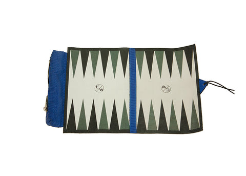 Elisabeth Weinstock Egypt Travel Backgammon Set Blue Matte Whipsnake