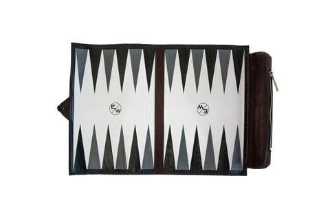 Elisabeth Weinstock Egypt Travel Backgammon Set Brown Lamb Skin