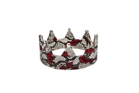 elisabeth weinstock England Crown Hand Painted Fallen Rose Natural Python Elaphe