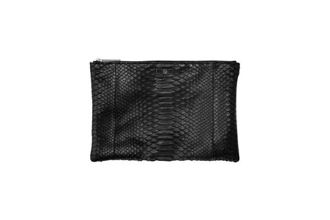 elisabeth weinstock Harbor Island Clutch Black Matte Snakeskin