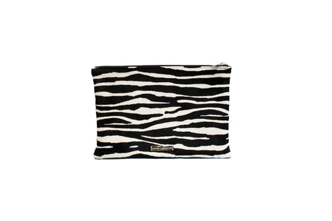 elisabeth weinstock Harbor Island Clutch Large Zebra Calf
