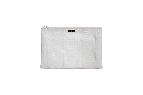 elisabeth weinstock Harbor Island Clutch White Glazed Whipsnake