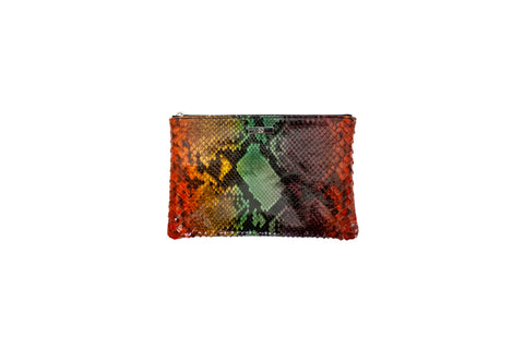 elisabeth weinstock Harbor Island Medium Clutch Tie Dye Snakeskin