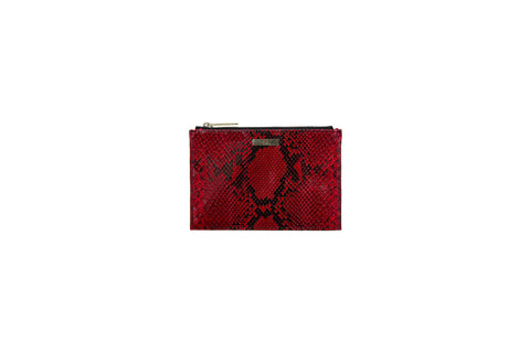 elisabeth weinstock Harbor Island Mini Clutch Red Diamond Glazed Snakeskin