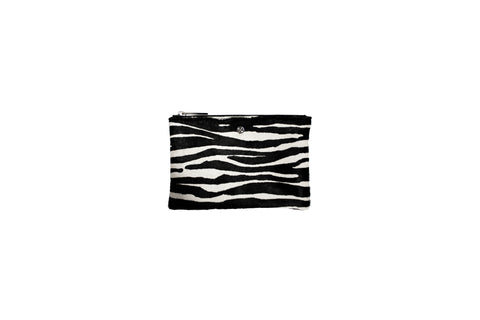 elisabeth weinstock Harbor Island Mini Clutch Zebra Print Calfskin