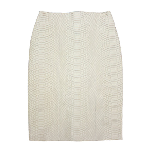 elisabeth weinstock Hollywood High Waisted Skirt Bone Matte Snakeskin