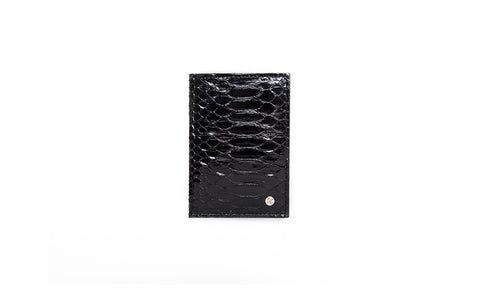 elisabeth weinstock Lugano Passport Case Black Glazed Snakeskin elisabeth weinstock Lugano Passport Case Black Glazed Snakeskin