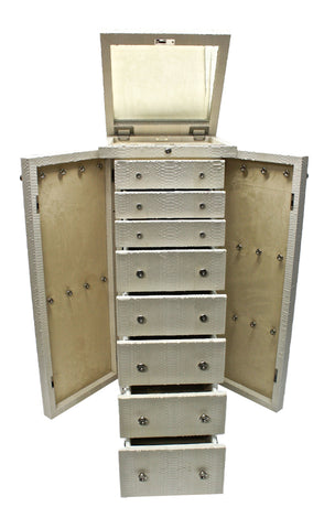 Elisabeth Weinstock Luxembourg Large Jewelry Bone Matte Snakeskin