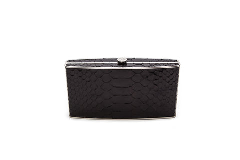 elisabeth weinstock Maldives Clutch Black Glazed Snakeskin