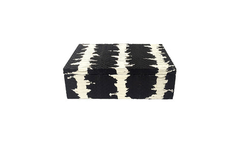 elisabeth weinstock Manchester Cufflink or Jewelry Box Matte Black and White Starburst Whipsnake