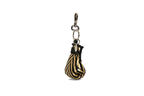 elisabeth weinstock Manila Mini Keychain Black/Gold Chevron Lambskin