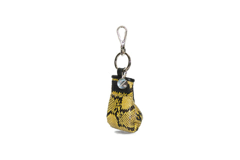 elisabeth weinstock Manila Mini Keychain Black/Yellow Diamond Glazed Snakeskin