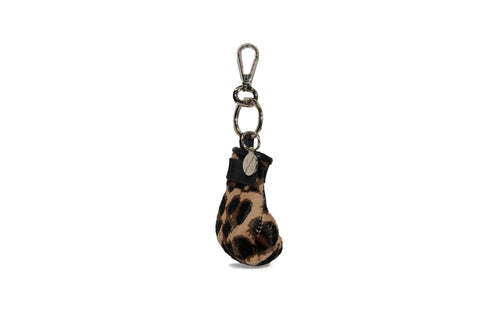 elisabeth weinstock Manila Mini Keychain Leopard Print Calf Hair
