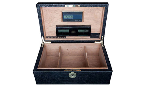 elisabeth weinstock Mar Del Plata Humidor Black Croc Embossed Lambskin