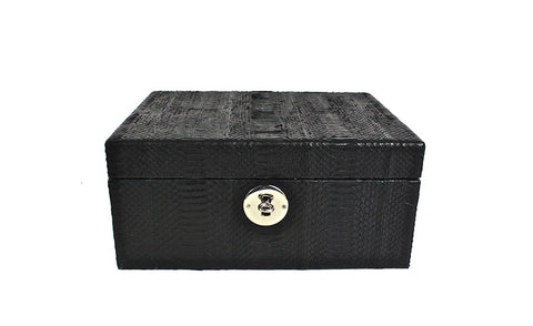 Elisabeth Weinstock Mar Del Plata Humidor Matte Black Whipsnake