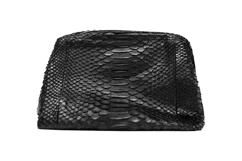 elisabeth weinstock Medium Greenland Clutch Matte Black Snakeskin