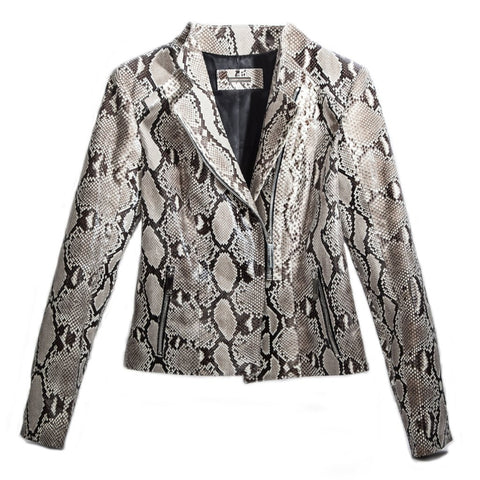 elisabeth weinstock Moscow Biker Jacket Natural Snakeskin